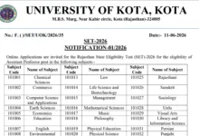 Rajasthan State Eligibility Test (SET) 2026 Notification Released & Apply Online