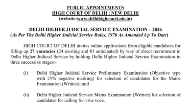 Delhi High Court Higher Judicial Service (HJS) Recruitment 2026 Notification Released & Apply Online