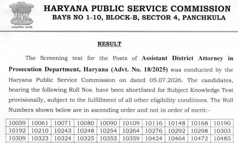 HPSC Assistant District Attorney (ADA-255 Posts) Result 2026 Released – Download Merit List PDF