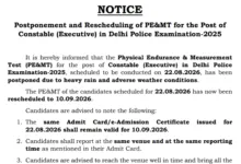 Delhi Police Constable (Executive-7201 Posts) Exam Date & Admit Card 2025 Released, Check Now
