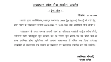 Rajasthan Police Sub Inspector (1015 Posts) Exam Date & Admit Card 2026 Released, Check Now