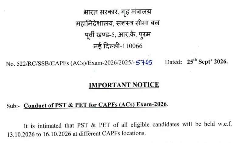 UPSC CAPF Assistant Commandant (AC-349 Posts) Exam Admit Card 2026 Released – Download Link