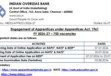 Indian Overseas Bank Apprentice Recruitment 2026 Notification Released & Apply Online for 750 Posts