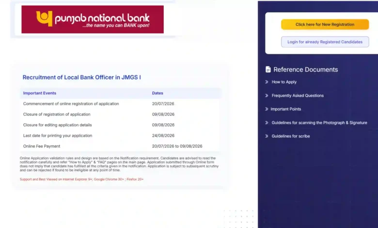 Punjab National Bank (PNB) Local Bank Officer (LBO) Recruitment 2026 Notification Released & Apply Online for 545 Posts