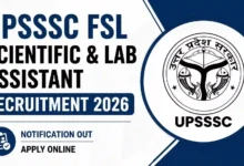 UPSSSC FSL Scientific & Lab Assistant Recruitment 2026 Notification Released for 208 Posts, Apply Online