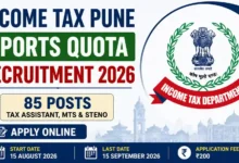 Income Tax Pune Sports Quota Recruitment 2026 Notification Released and Apply Online for 85 Tax Assistant, MTS & Steno Posts