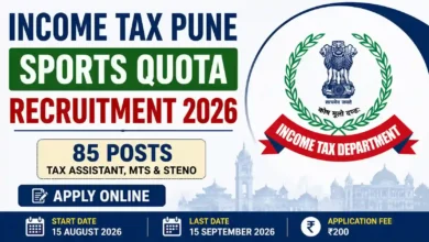Income Tax Pune Sports Quota Recruitment 2026 Notification Released and Apply Online for 85 Tax Assistant, MTS & Steno Posts