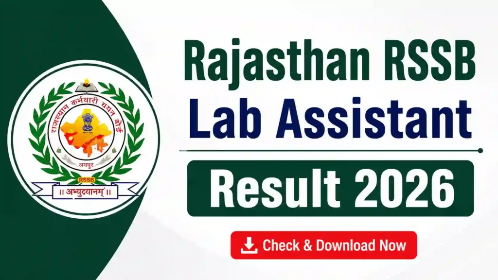 Rajasthan RSSB Lab Assistant (804 Posts) Result 2026 Released, Download Merit List & Cut Off PDF