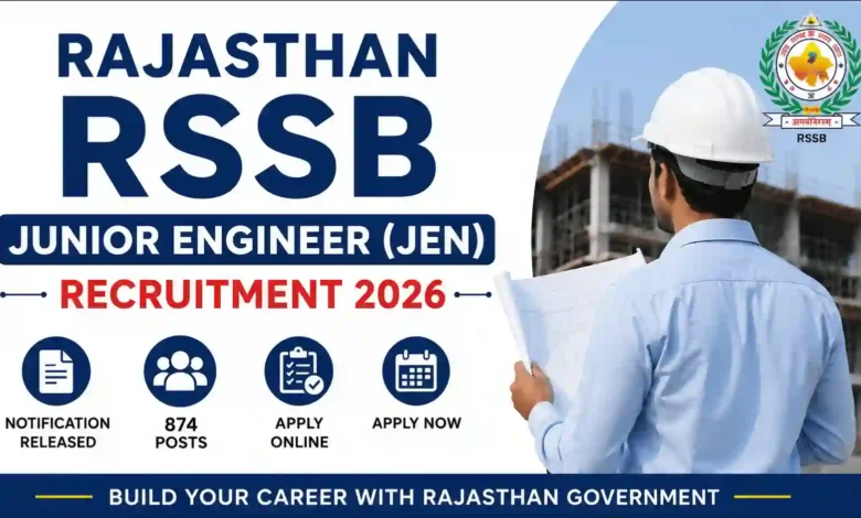 Rajasthan RSSB Junior Engineer (JEN) Recruitment 2026 Notification Released for 874 Posts, Apply Online