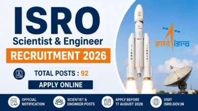 ISRO Scientist & Engineer Recruitment 2026 Notification Released & Apply Online for 92 Posts