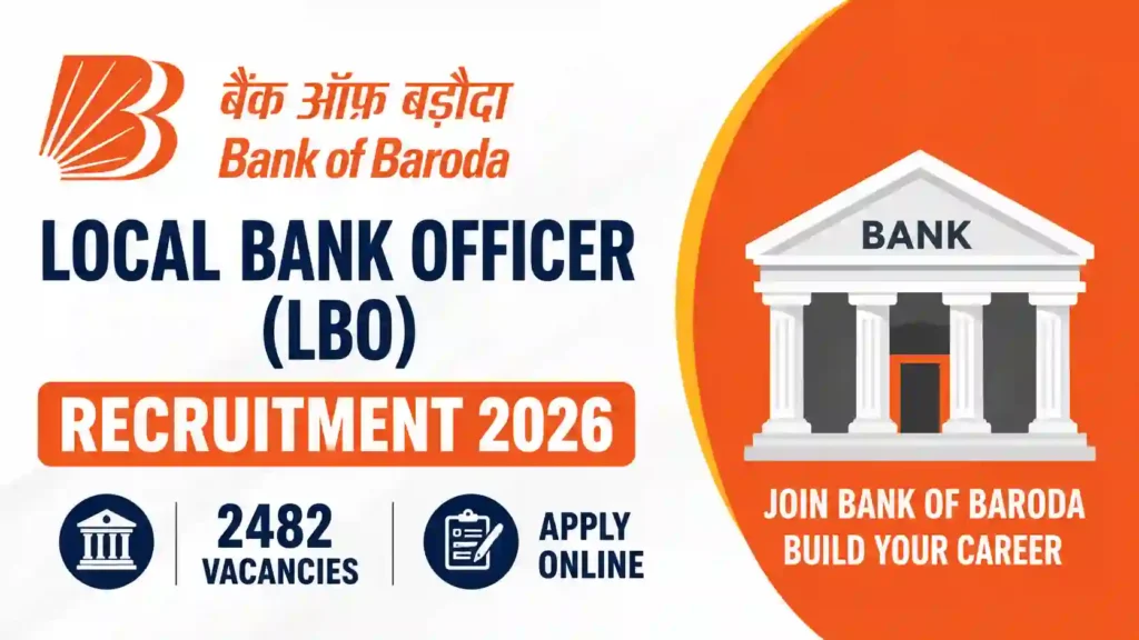 Bank of Baroda (BOB) Local Bank Officer (LBO) Recruitment 2026 Notification Released & Apply Online for 2482 Posts