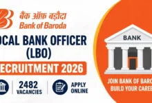 Bank of Baroda (BOB) Local Bank Officer (LBO) Recruitment 2026 Notification Released & Apply Online for 2482 Posts