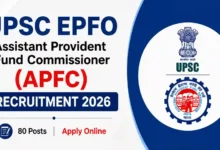 UPSC EPFO APFC Recruitment 2026 Notification Released for 80 Posts, Apply Online