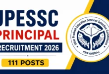 UPESSC Principal Recruitment 2026 Notification Released & Apply Online for 111 Posts
