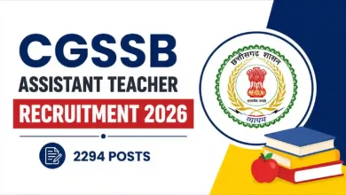 CGSSB Assistant Teacher Recruitment 2026 Notification Released & Apply Online for 2294 Posts