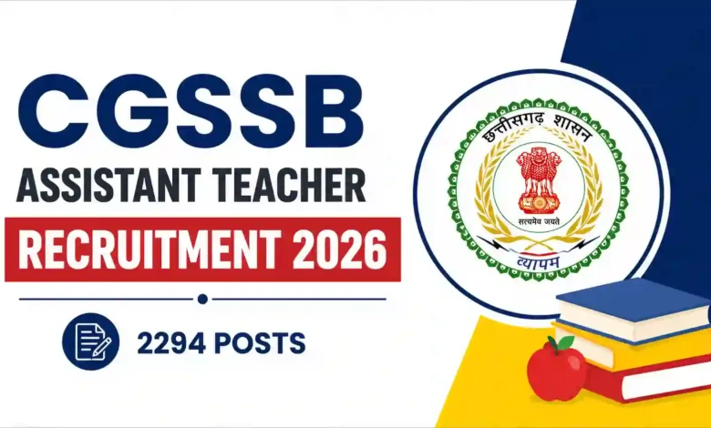 CGSSB Assistant Teacher Recruitment 2026 Notification Released & Apply Online for 2294 Posts
