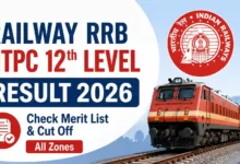 Railway RRB CEN 07/2025 NTPC 12th Level (3058 Posts) Result 2026 Released — Download Merit List & Cut Off PDF of All Zones