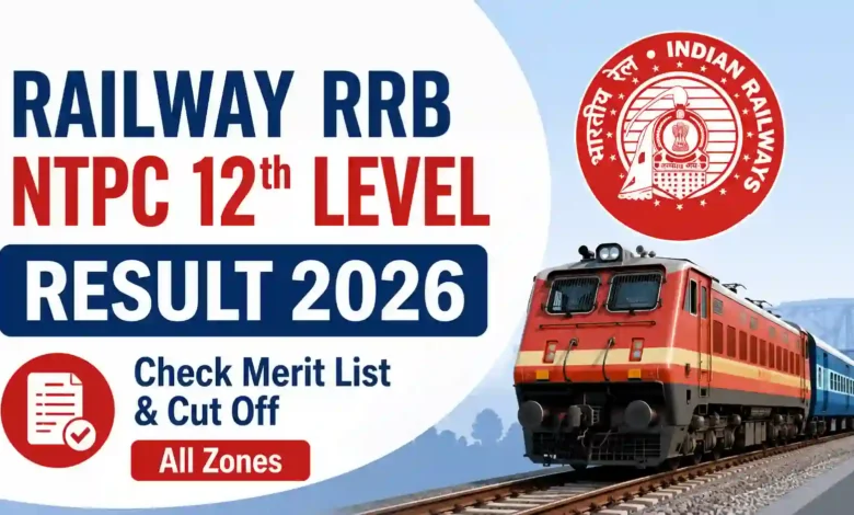 Railway RRB CEN 07/2025 NTPC 12th Level (3058 Posts) Result 2026 Released — Download Merit List & Cut Off PDF of All Zones