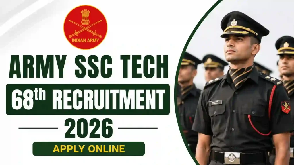 Indian Army SSC Tech 68th Recruitment 2026 Notification Released & Apply Online 