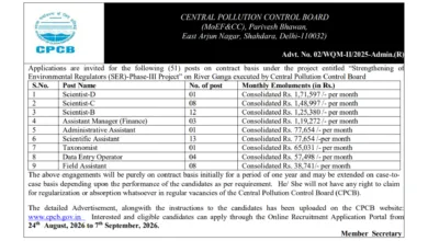 CPCB Recruitment 2026 Notification Released for Various Posts, Apply Online