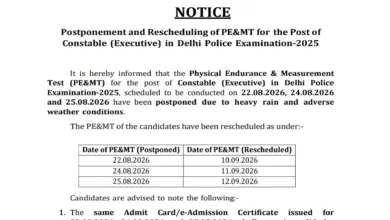 Delhi Police Constable (Executive-7201 Posts) Exam Date & Admit Card 2025 Released, Check Now
