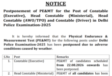 Delhi Police Head Constable (AWO/TPO-443 Posts) Exam Date & Admit Card 2025 Released, Check Now