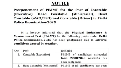 Delhi Police Head Constable (Ministerial-456 Posts) Exam Date & Admit Card 2025 Released, Check Now