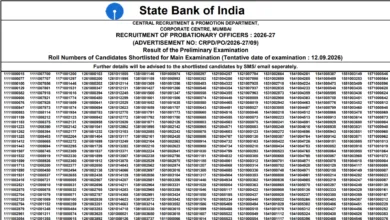 SBI Probationary Officer (PO-1500 Posts) Result 2026 Released – Download Merit List PDF