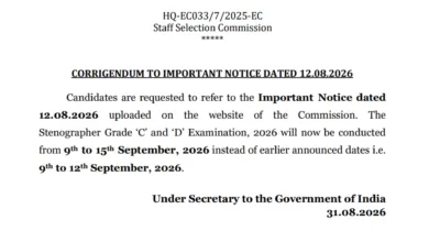 SSC Stenographer Grade C & D (1275 Posts) Exam Date & Admit Card 2026 Released, Check Now