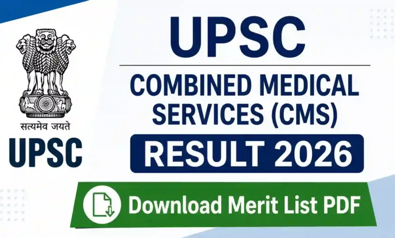 UPSC Combined Medical Services (CMS-1358 Posts) Result 2026 Released – Download Merit List PDF