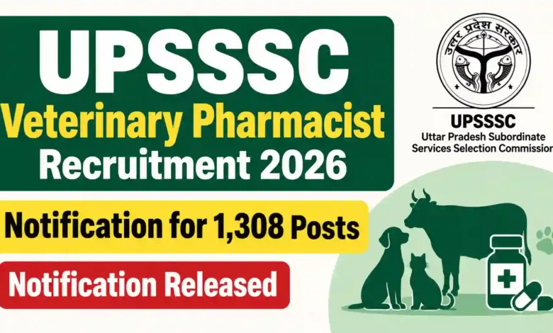 UPSSSC Veterinary Pharmacist Recruitment 2026 Notification Released & Apply Online for 1308 Posts