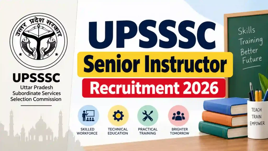 UPSSSC Senior Instructor Recruitment 2026 Notification Released & Apply Online for 132 Posts