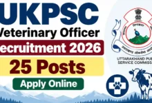UKPSC Veterinary Officer Recruitment 2026 Notification Released for 25 Posts, Apply Online