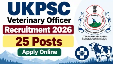 UKPSC Veterinary Officer Recruitment 2026 Notification Released for 25 Posts, Apply Online
