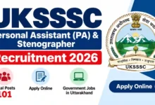 UKSSSC Personal Assistant (PA) & Stenographer Recruitment 2026 Notification Released for 101 Posts, Apply Online