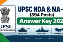 UPSC NDA & NA-II (394 Posts) Answer Key 2026 Released, Download Response Sheet PDF