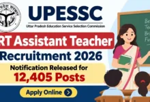 UPESSC PRT Assistant Teacher Recruitment 2026 Notification Released & Apply Online for 12405 Posts