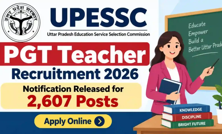 UPESSC PGT Teacher Recruitment 2026 Notification Released & Apply Online for 2607 Posts