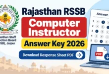 Rajasthan RSSB Computer Instructor (3951 Posts) Answer Key 2026 Released – Download Response Sheet PDF