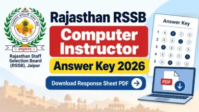 Rajasthan RSSB Computer Instructor (3951 Posts) Answer Key 2026 Released – Download Response Sheet PDF
