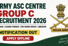Army ASC Centre Group C Recruitment 2026 Notification & Offline Form