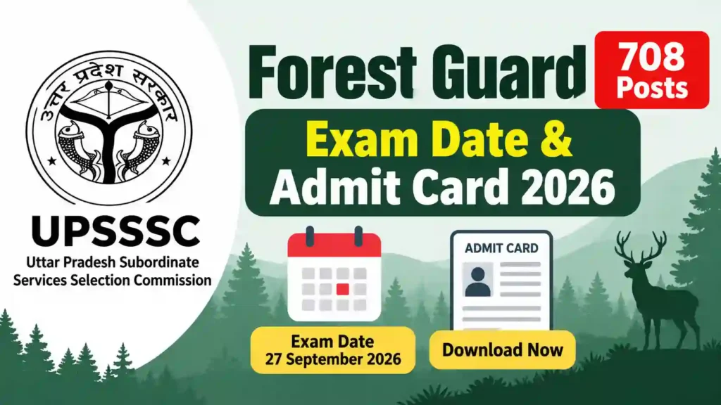 UPSSSC Forest Guard (708 Posts) Exam Date & Admit Card 2026 Released, Check Now