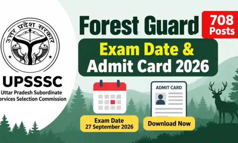 UPSSSC Forest Guard (708 Posts) Exam Date & Admit Card 2026 Released, Check Now