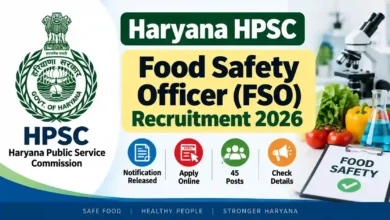 Haryana HPSC Food Safety Officer (FSO) Recruitment 2026 Notification Released & Apply Online