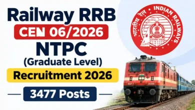 Railway RRB CEN 06/2026 NTPC (Graduate Level) Recruitment 2026 Notification Released for 3477 Posts, Apply Online