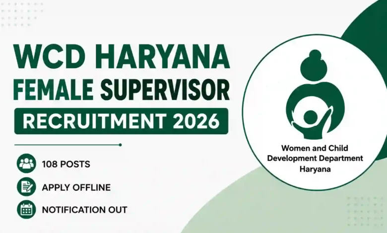 WCD Haryana Female Supervisor Recruitment 2026 Notification Released for 108 Posts, Apply Offline