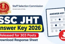 SSC JHT (303 Posts) Answer Key 2026 Released, Download Response Sheet