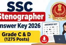 SSC Stenographer Grade C & D (1275 Posts) Answer Key 2026 Released, Download Response Sheet