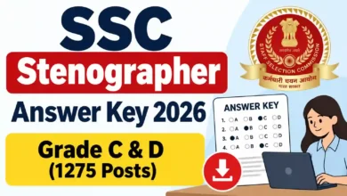 SSC Stenographer Grade C & D (1275 Posts) Answer Key 2026 Released, Download Response Sheet