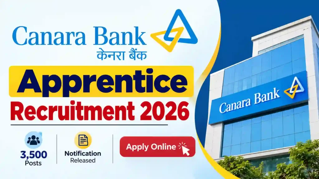 Canara Bank Apprentice Recruitment 2026 Notification Released & Apply Online for 3500 Graduate Apprentice Posts